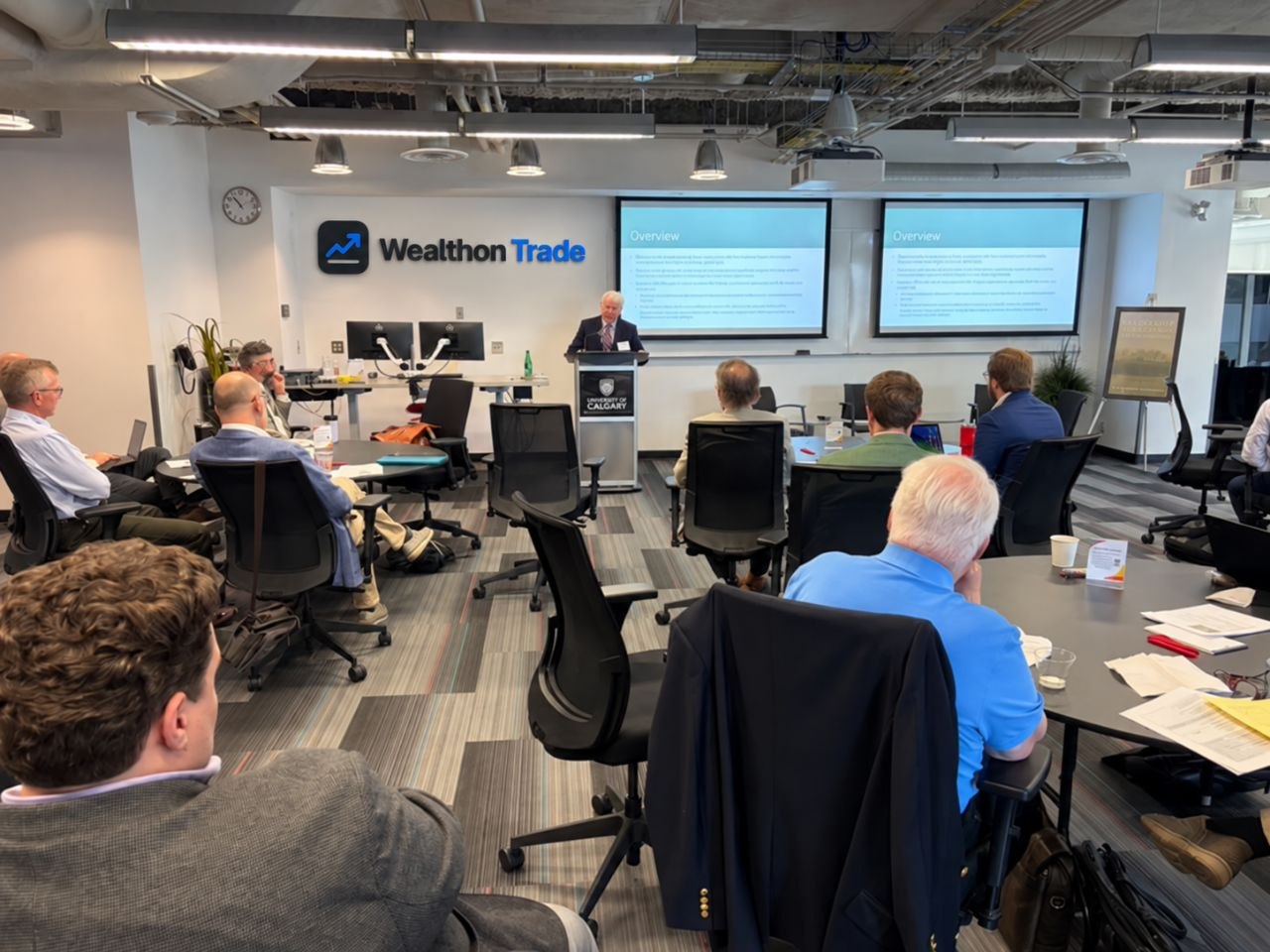 A professional trading briefing at a Wealthon Trade event
